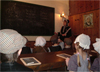 Children from Crowhurst C of E Primary School act out the Victorian School Room scene.
